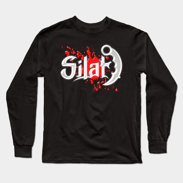 silat lettering with karambit and blood Long Sleeve T-Shirt by SSBDguy75